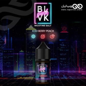 BLVK Iced Berry Peach ایجوس سالت طعم توت فرنگی و هلو و یخ بی-ال-وی-کا پینک نیکوتین سالت